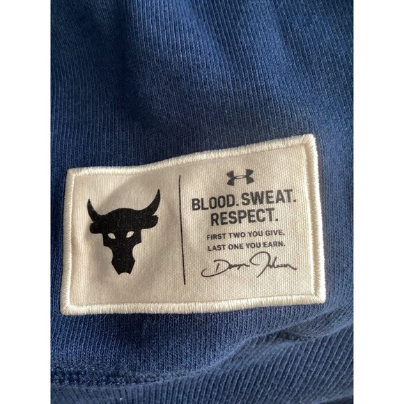 Under Armour Sweatshirt Men’s Size M Color Blue Project Rock Pullover Hoodie - Picture 9 of 9